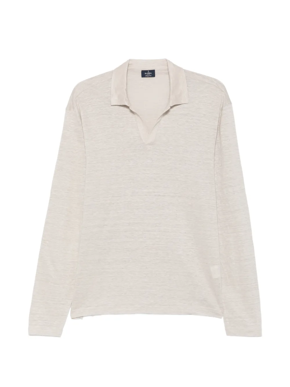 Barba long-sleeve polo-collar T-shirt - Nude