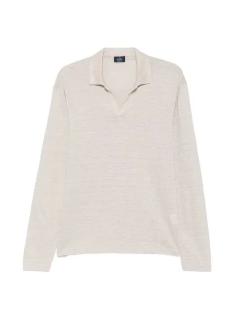 Barba long-sleeve polo-collar T-shirt