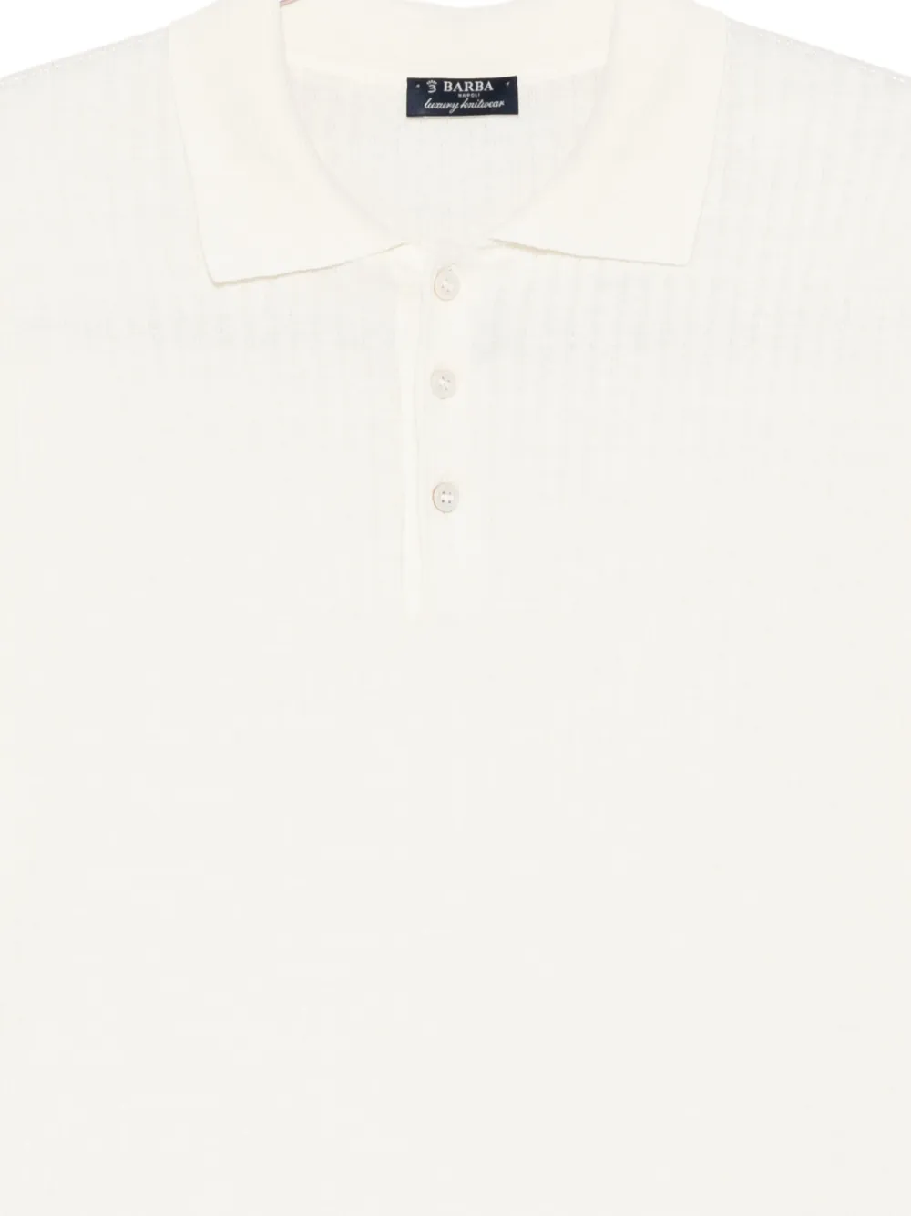 Barba Ribgebreid poloshirt Wit