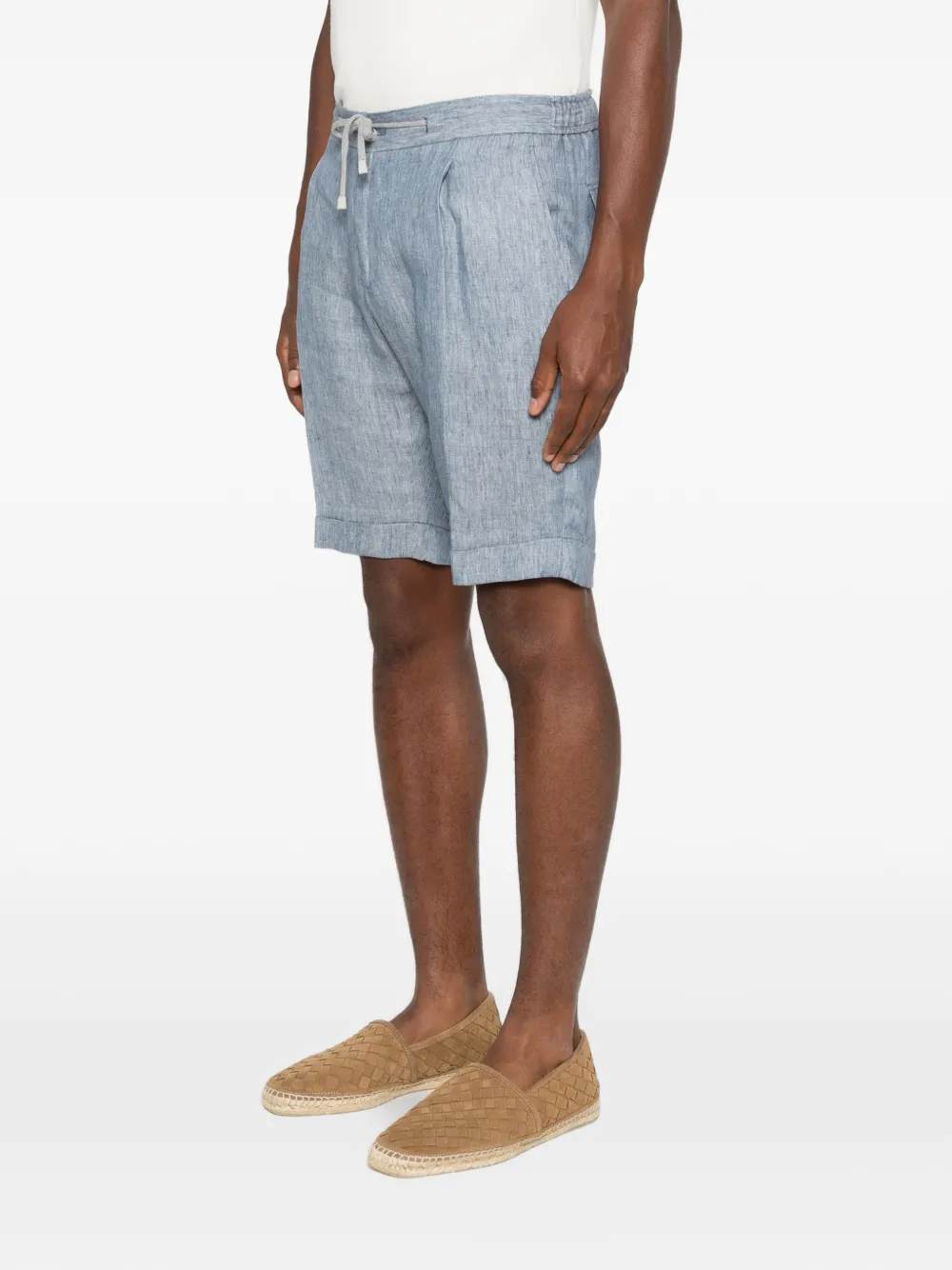 Barba Capri shorts met trekkoord Blauw