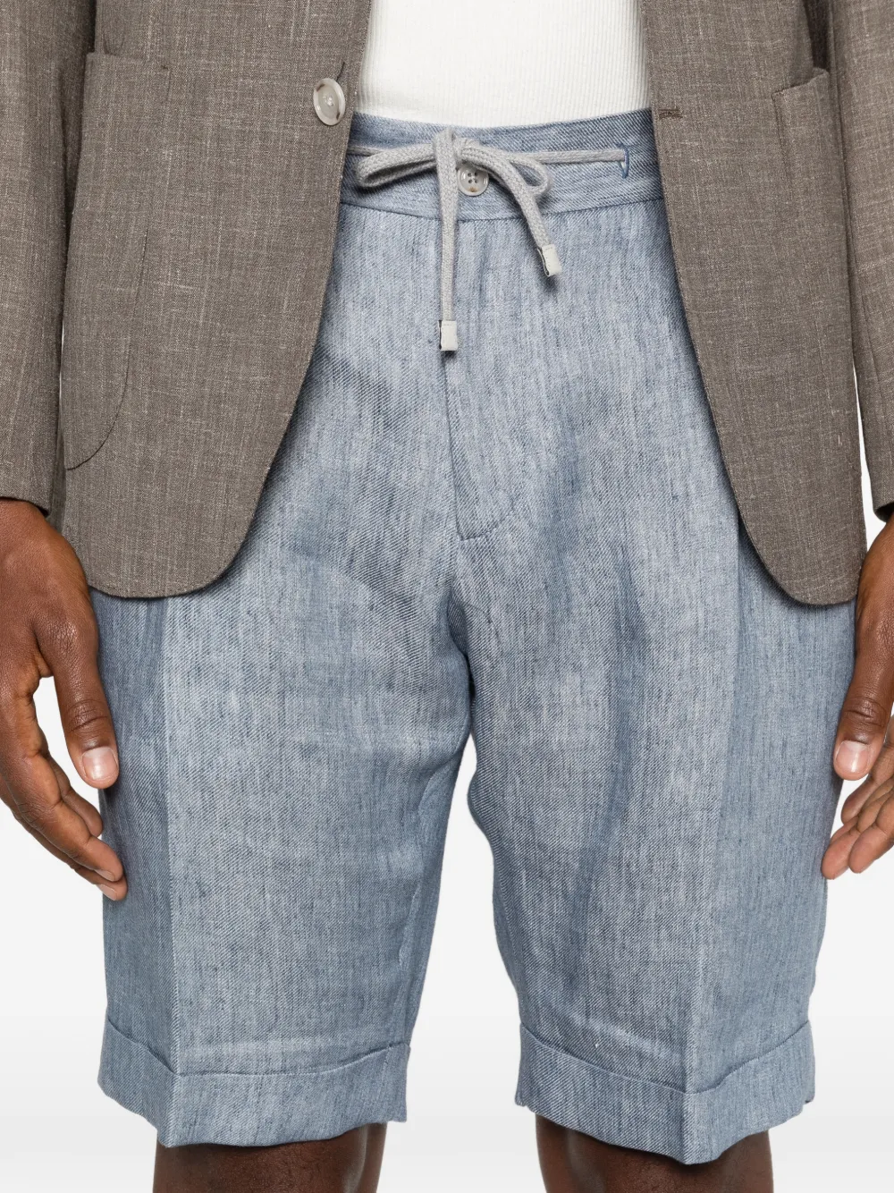 Barba Capri shorts met trekkoord Blauw