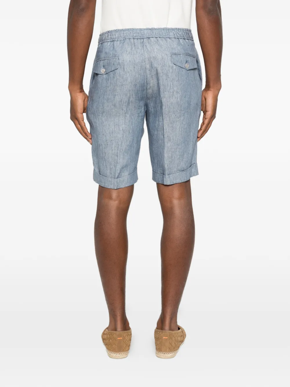 Barba Capri shorts met trekkoord Blauw