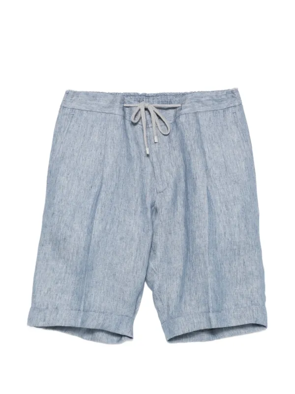Barba Capri Drawstring Shorts in Blue