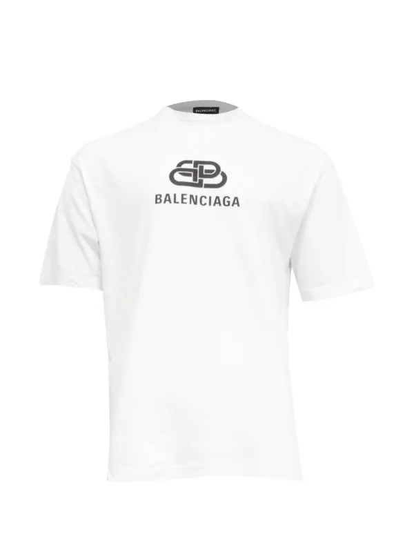 Balenciaga Pre-Owned logo-print Cotton T-shirt | White | FARFETCH