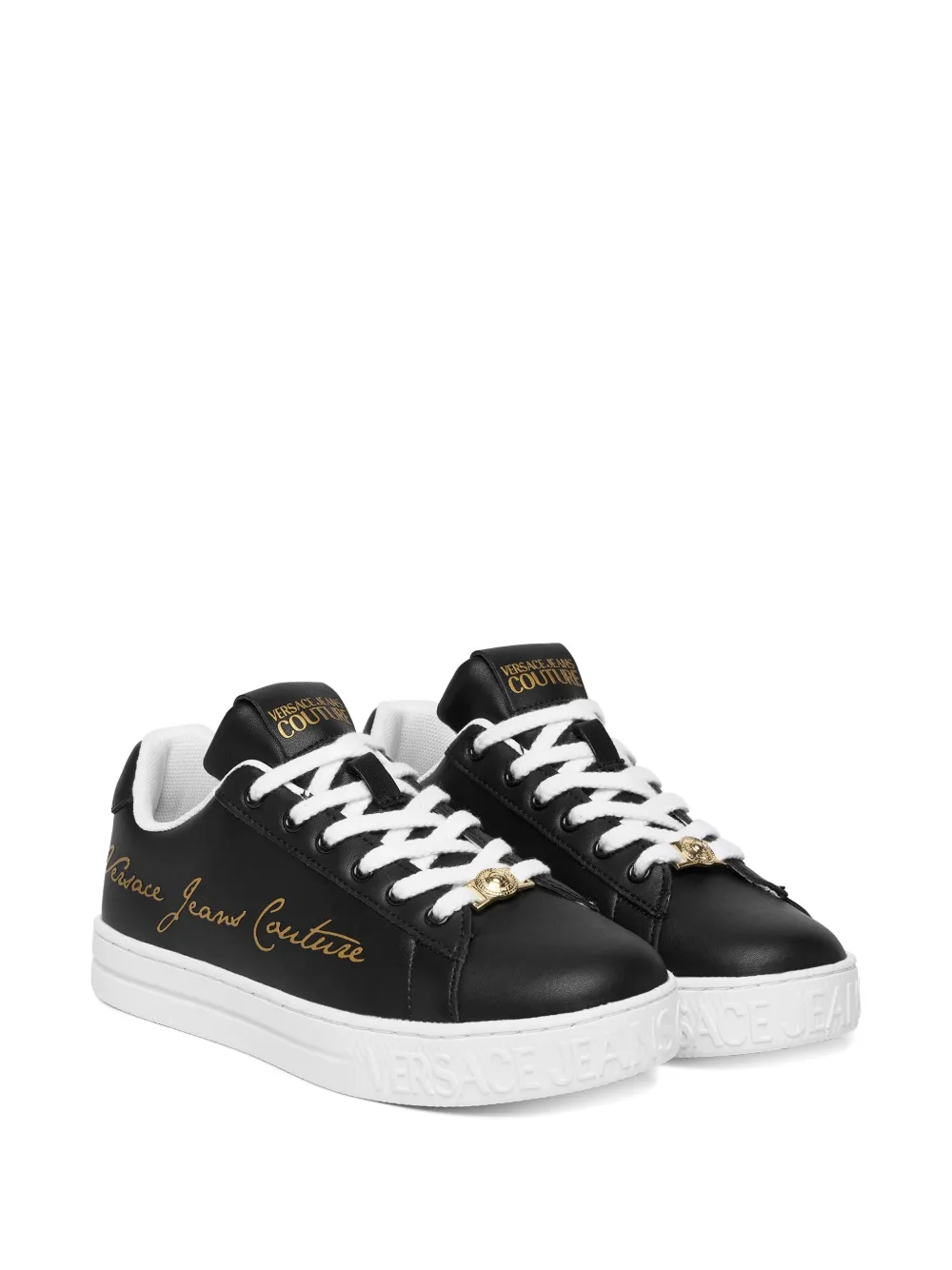 Versace Jeans Couture Sneakers met logo Zwart