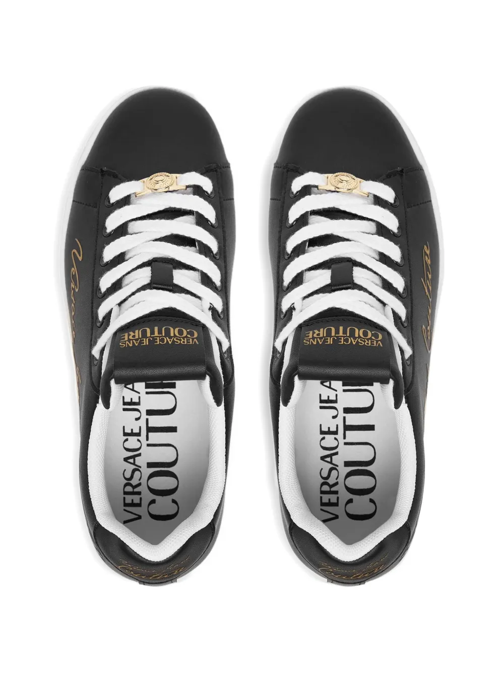 Versace Jeans Couture Sneakers met logo Zwart