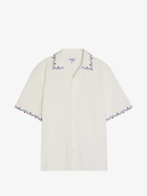 Wax London Didcot embroidered shirt