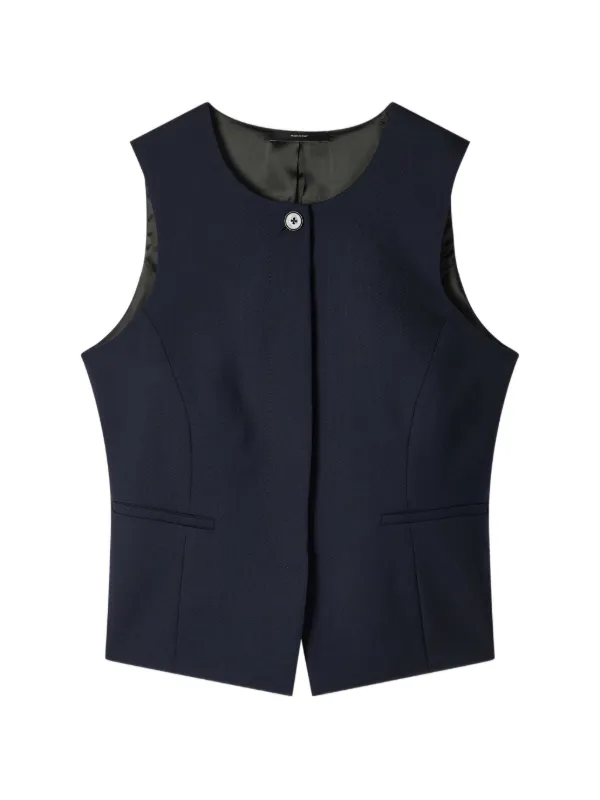 Paul Smith A Suit to Travel in - Wool Asymmetric Waistcoat in Blue