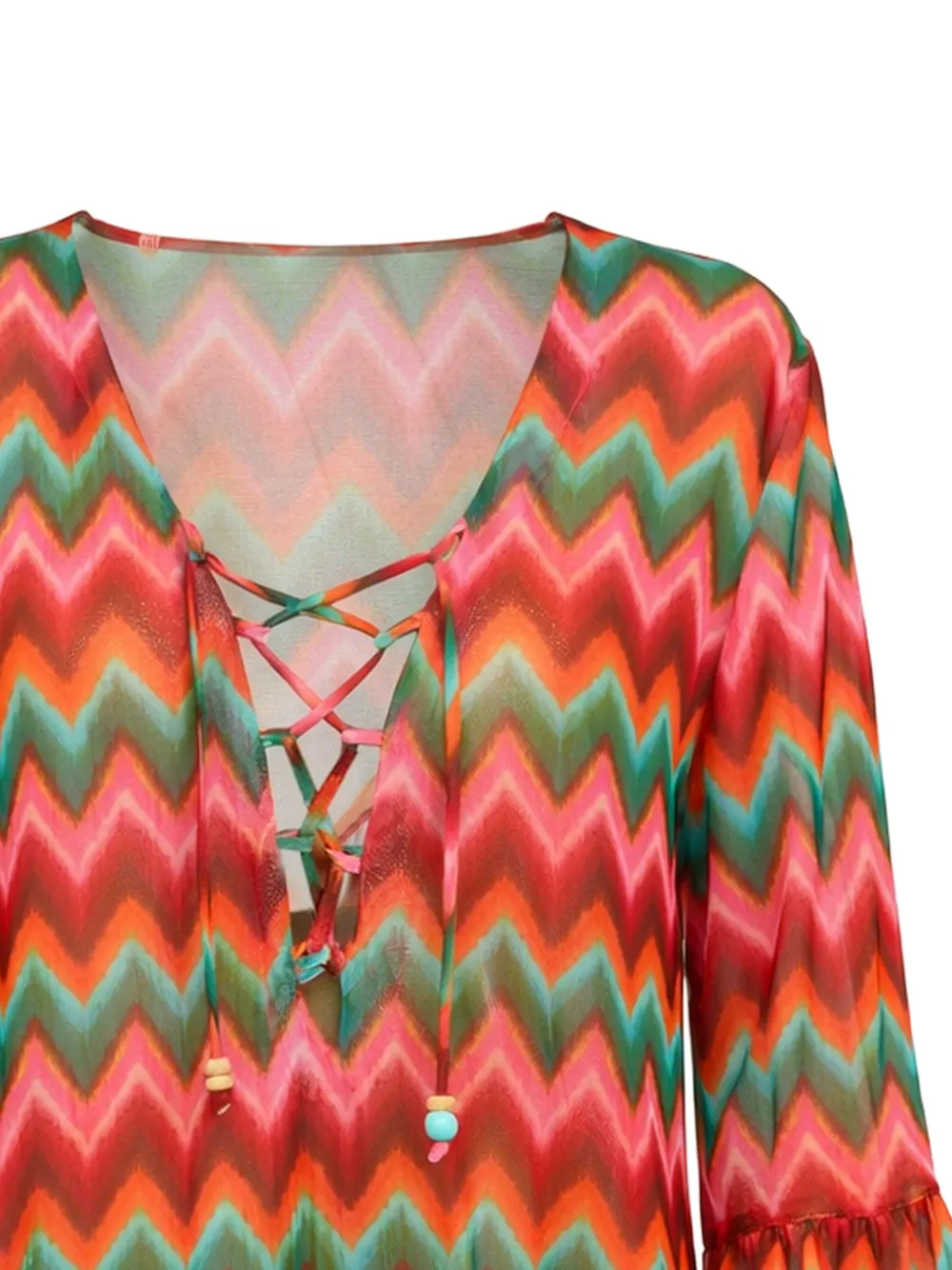 Acelo Nalikatul Chevron-Pattern Beach Tunic
