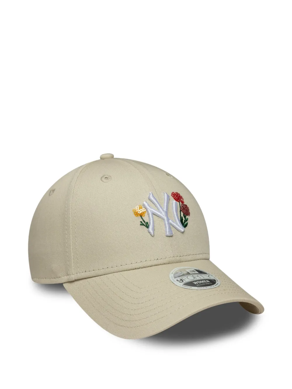  New Era Cap 9forty Floral-embellishment Embroidered-logo Baseball Cap - Neutrals 