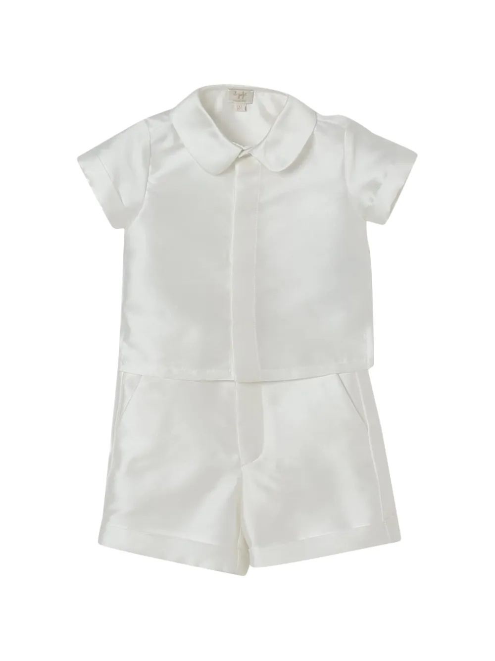 Il Gufo collared two-piece babygrow set - Weiß