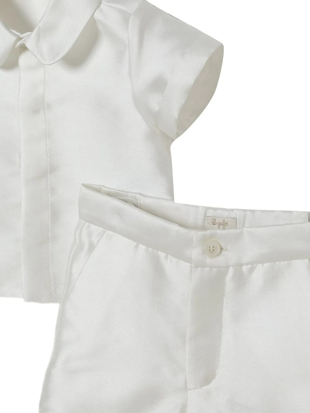  Il Gufo Collared Two-piece Babygrow Set - White 