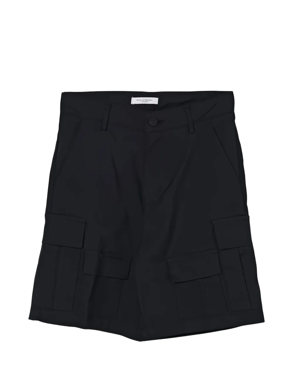 Paolo Pecora Kids logo-patch pocket shorts - Nero
