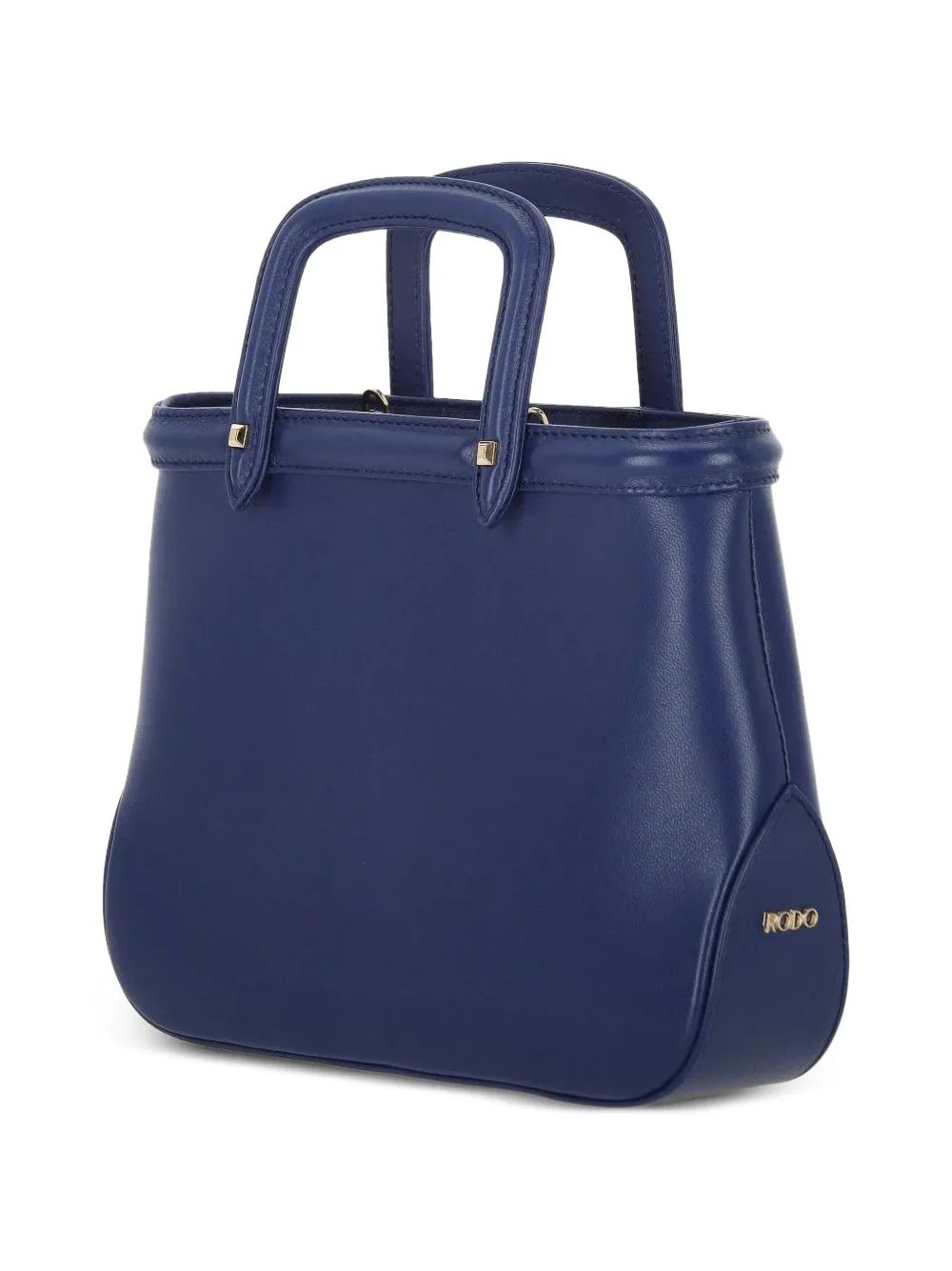 Tonal Topstitching Leather Tote Bag