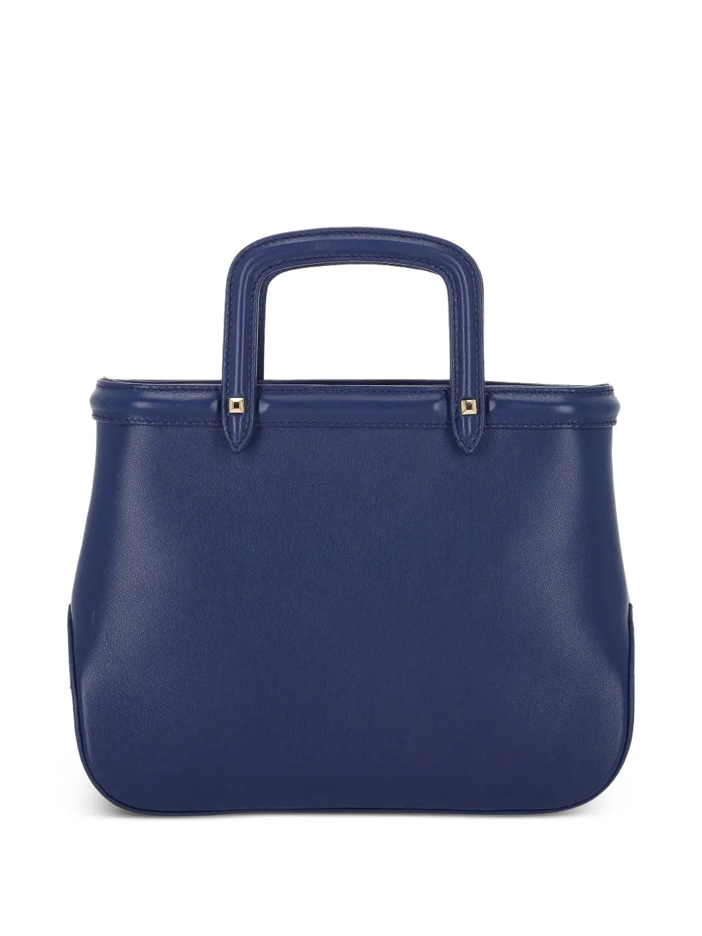 Tonal Topstitching Leather Tote Bag