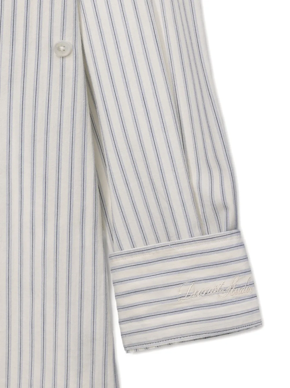 DUNST 2-Way gestreept shirt met zak Beige
