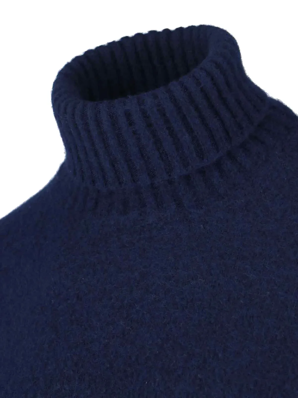 Drumohr Geribbelde trui met hoge hals Blauw