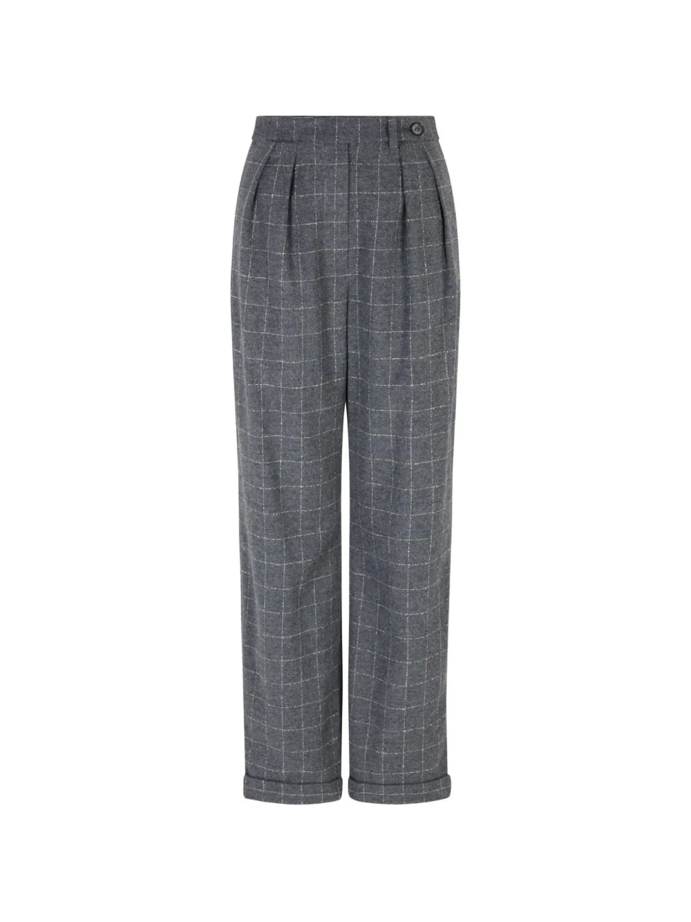 Emporio Armani check-motif flannel trousers - Grigio