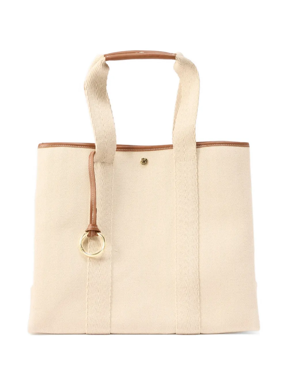 Rue De Verneuil herringbone top handle tote bag - Toni neutri