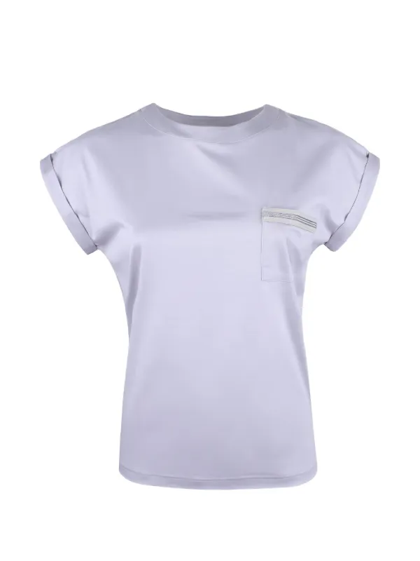 Eleventy Cuffed Pocket T-shirt in Grey