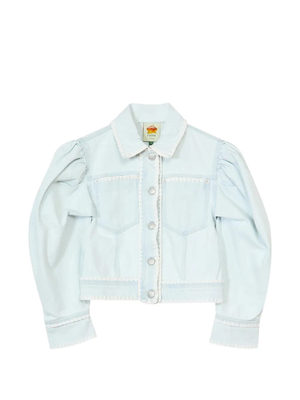 FARM Rio puffed sleeves trim jacket - Blu