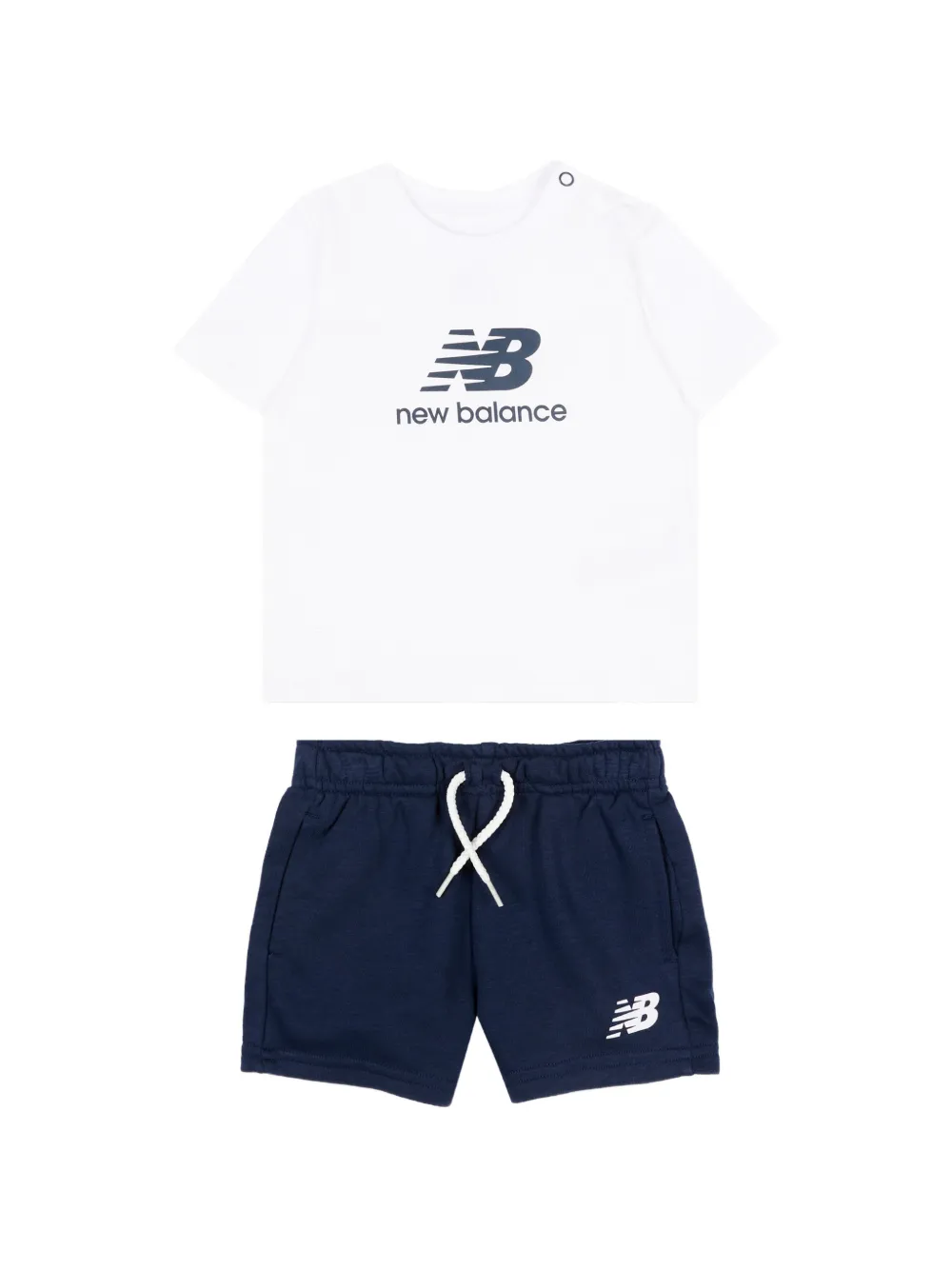 New Balance Kids logo-print short set - Bianco