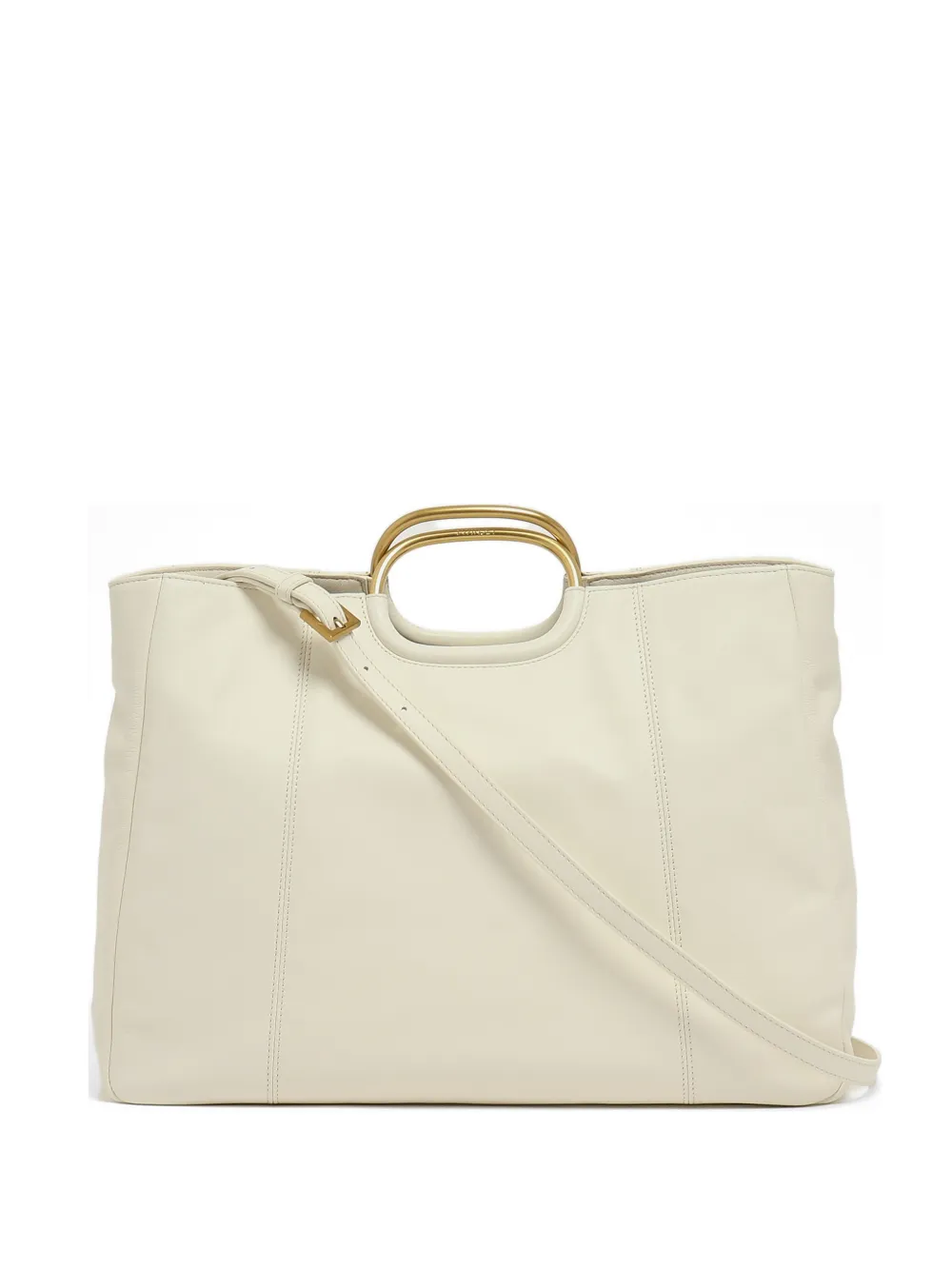 TWINSET metal-handle leather tote bag - Toni neutri