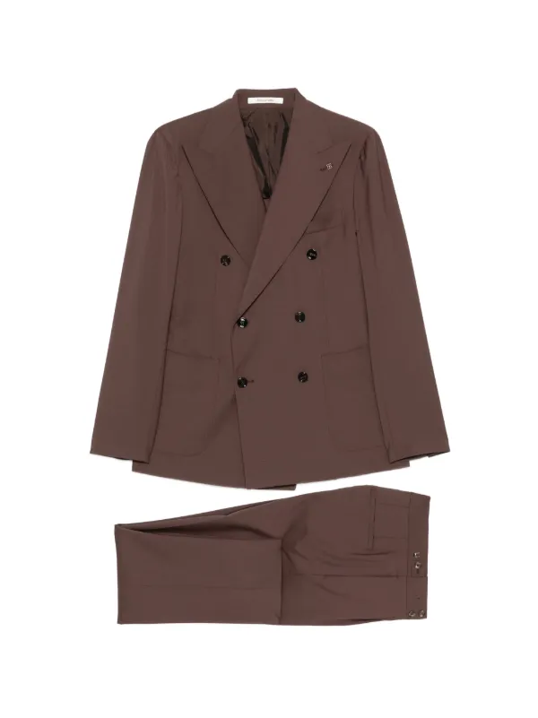 【TAGLIATORE】ブラウン　スーツ　セットアップ　コットン Tagliatore ダブルスーツ | ブラウン | FARFETCH JP