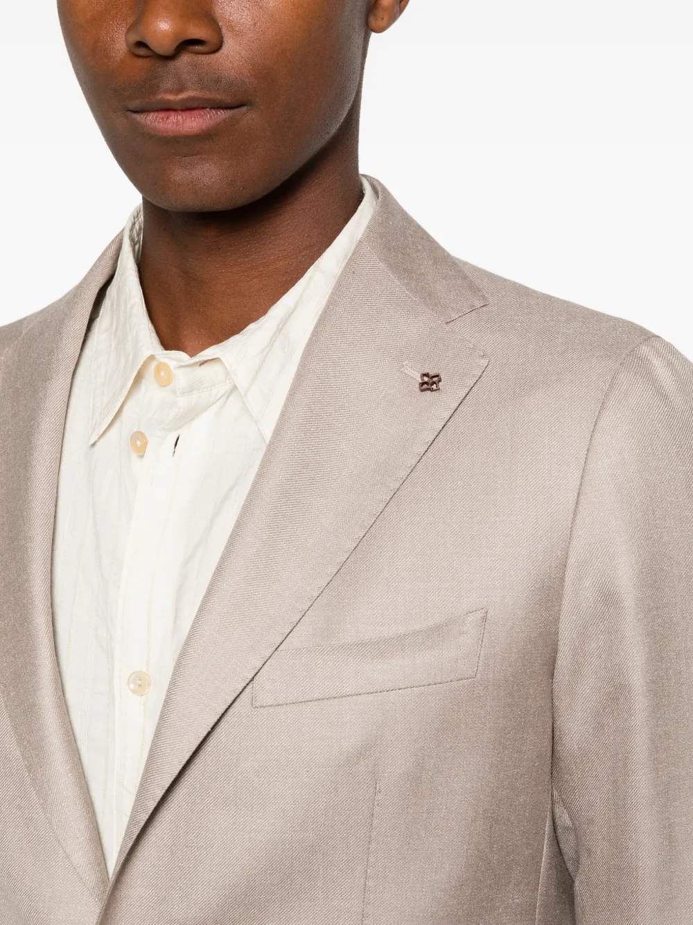 Tagliatore Blazer met enkele rij knopen Beige