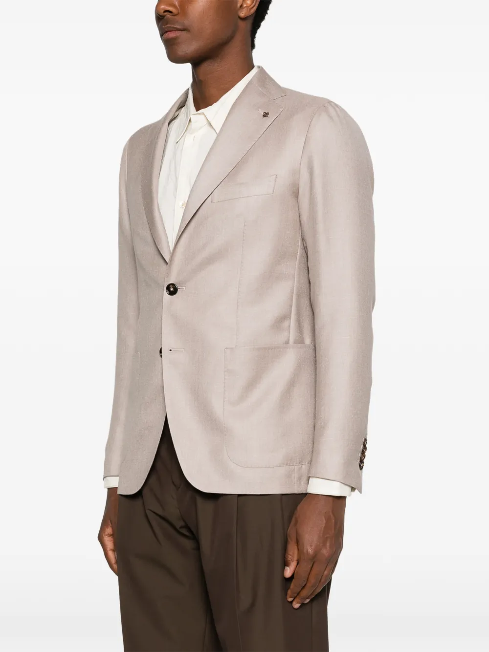 Tagliatore Blazer met enkele rij knopen Beige