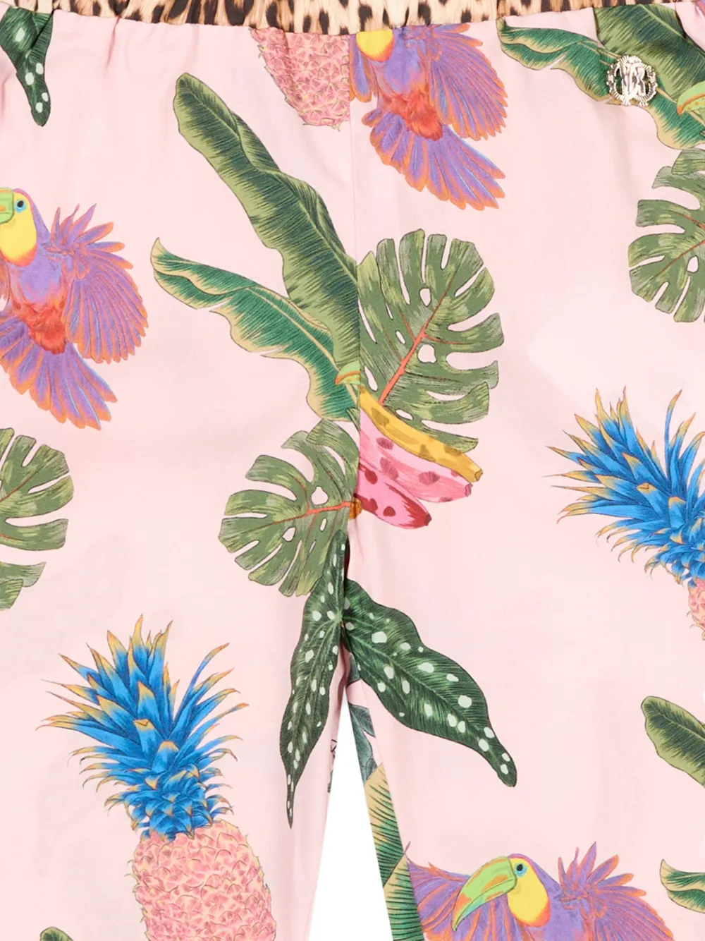 Roberto Cavalli Junior Broek met tropische print Roze