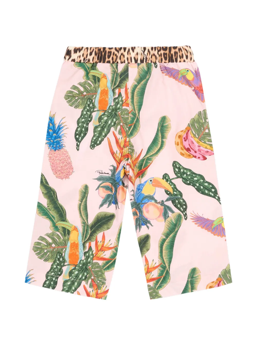 Roberto Cavalli Junior Broek met tropische print Roze