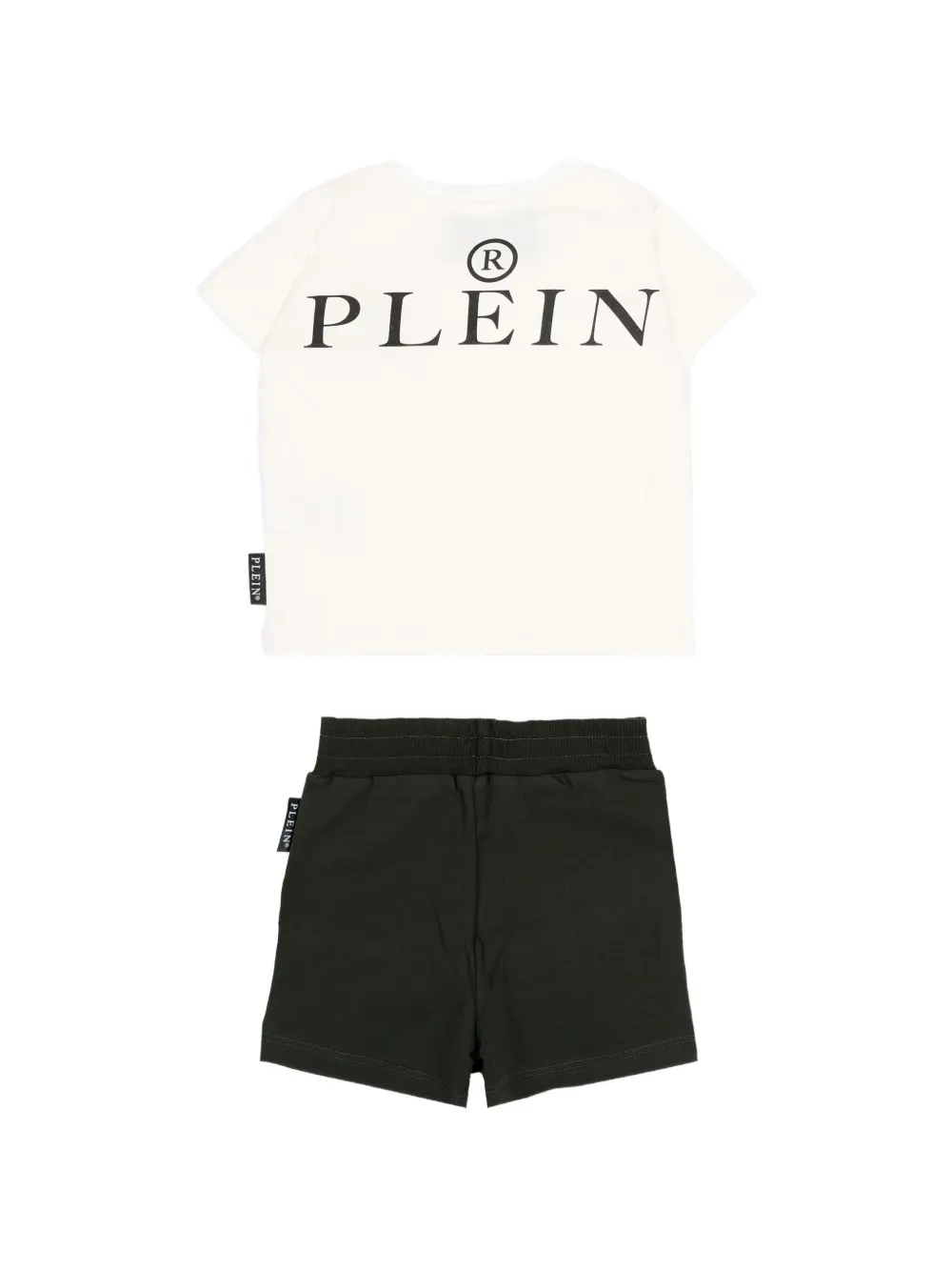 Philipp Plein Junior Shortsset met doodskopprint Beige