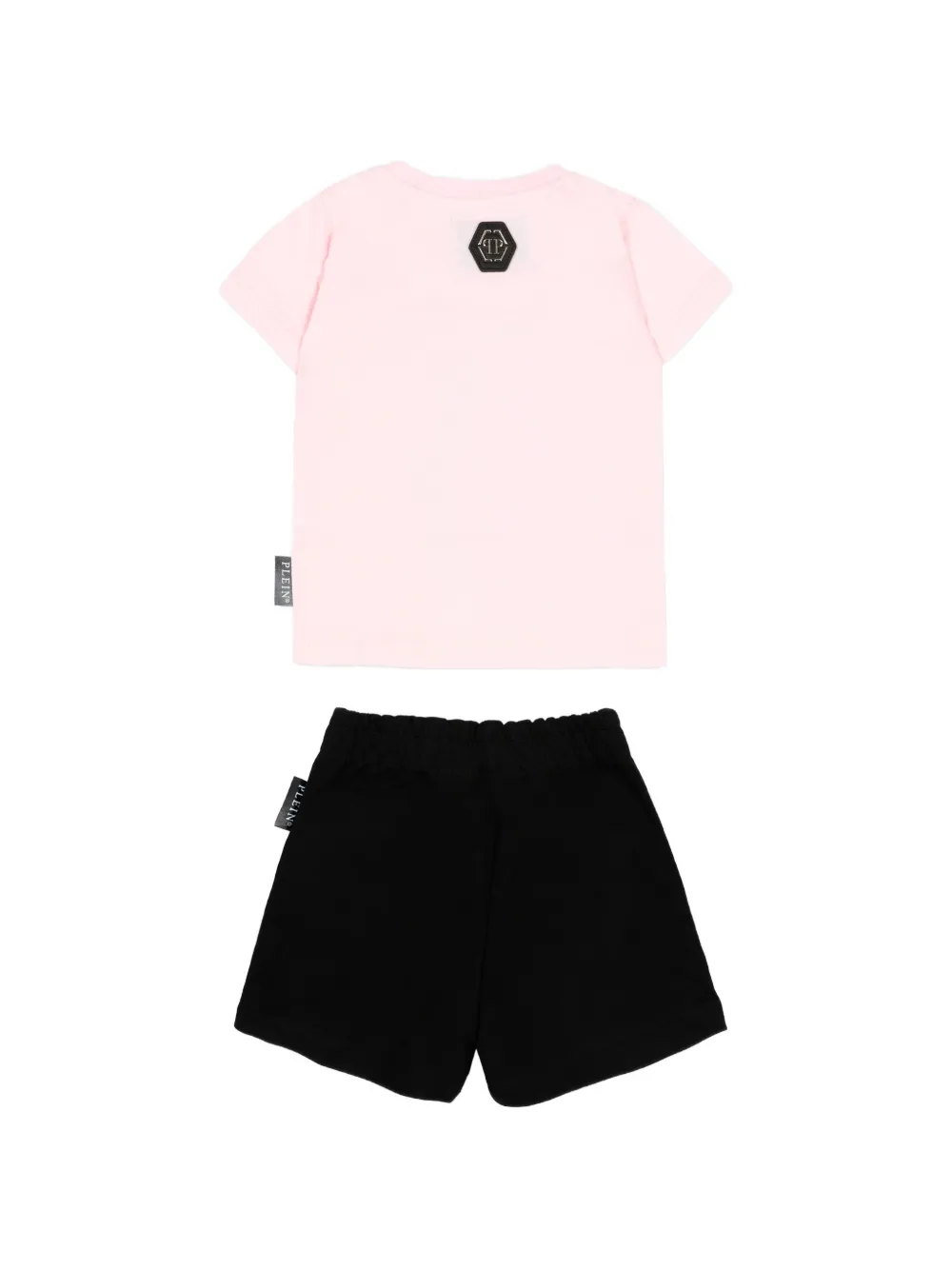 Philipp Plein Junior Shortsset met stripprint Zwart