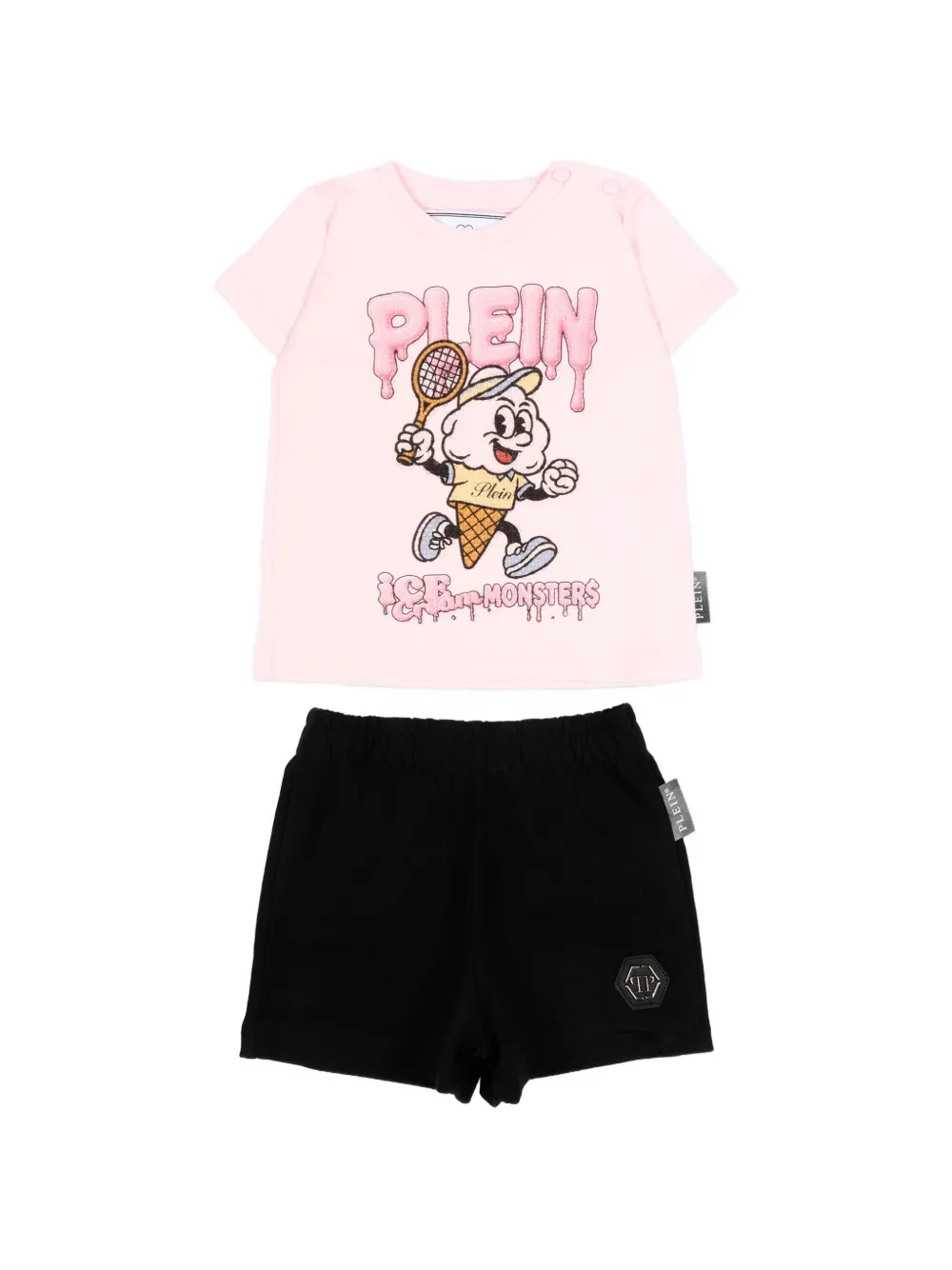 Philipp Plein Junior cartoon-print shorts set - Nero