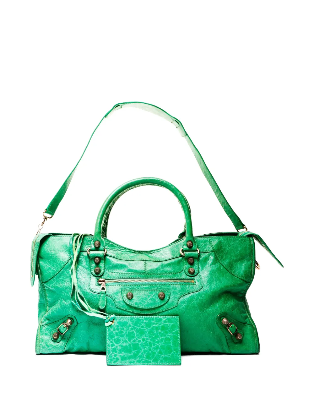Balenciaga Pre-Owned 2020 Giant lamb skin shoulder bag - Verde