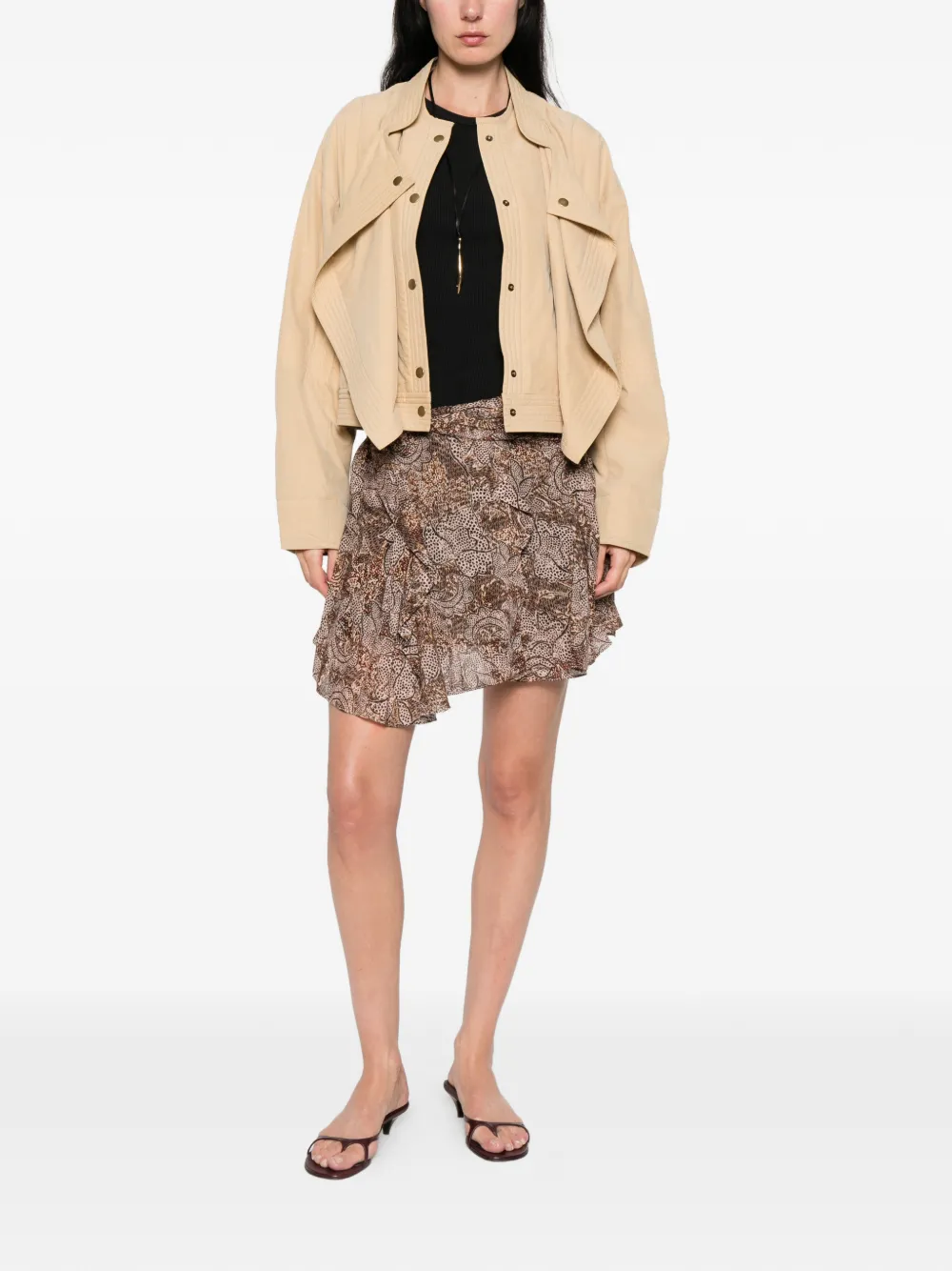 ISABEL MARANT Camia mini-rok met print Beige