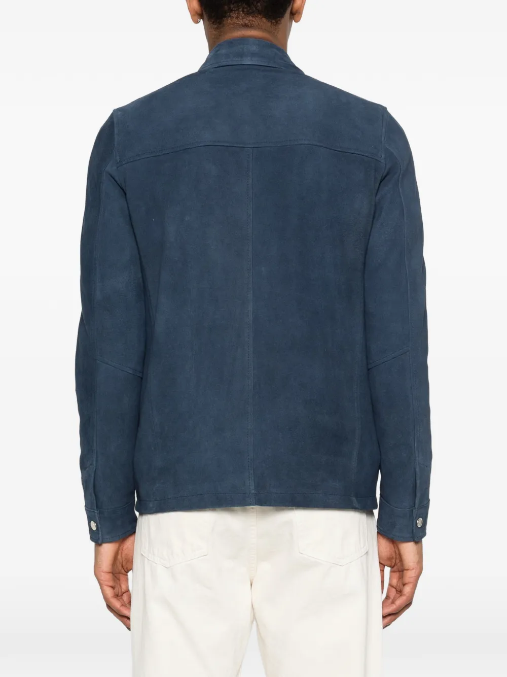Barba SJ Tyler button suède jack Blauw