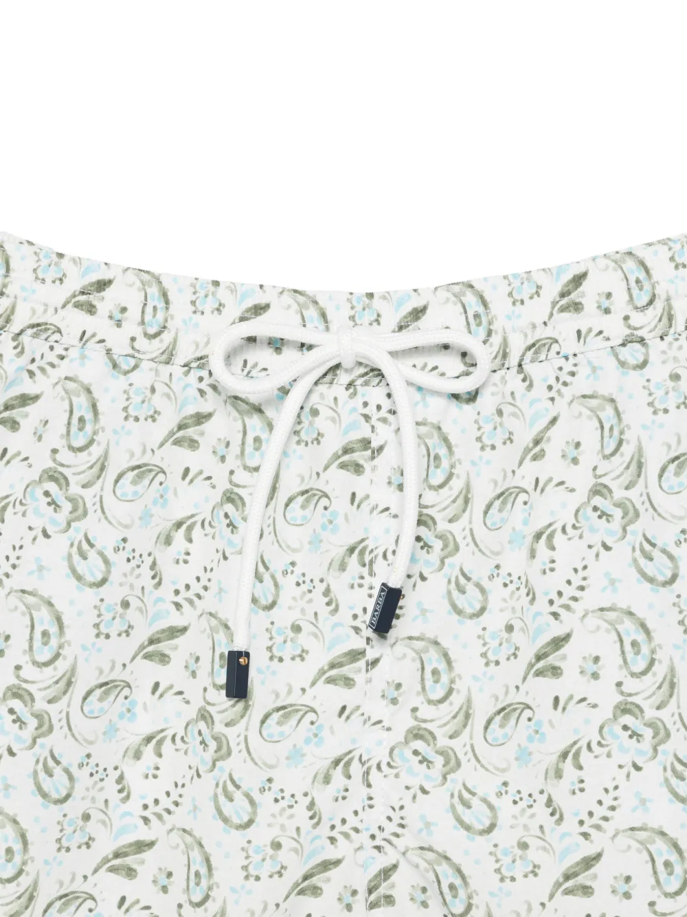 Barba Zwembroek met paisley-print en trekkoord Wit