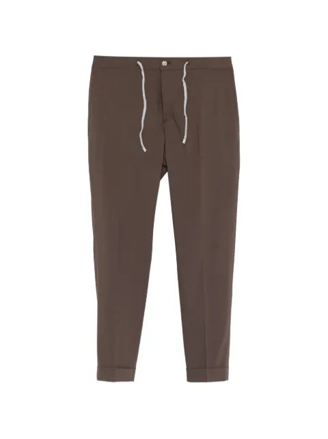 Barba drawstring-waist turn-up trousers