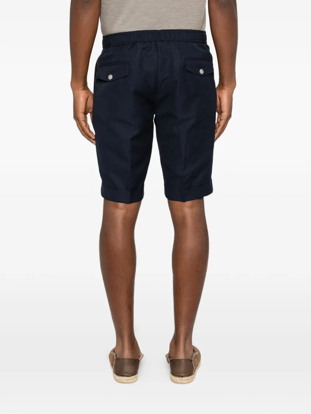 Barba Capri shorts met trekkoord Blauw