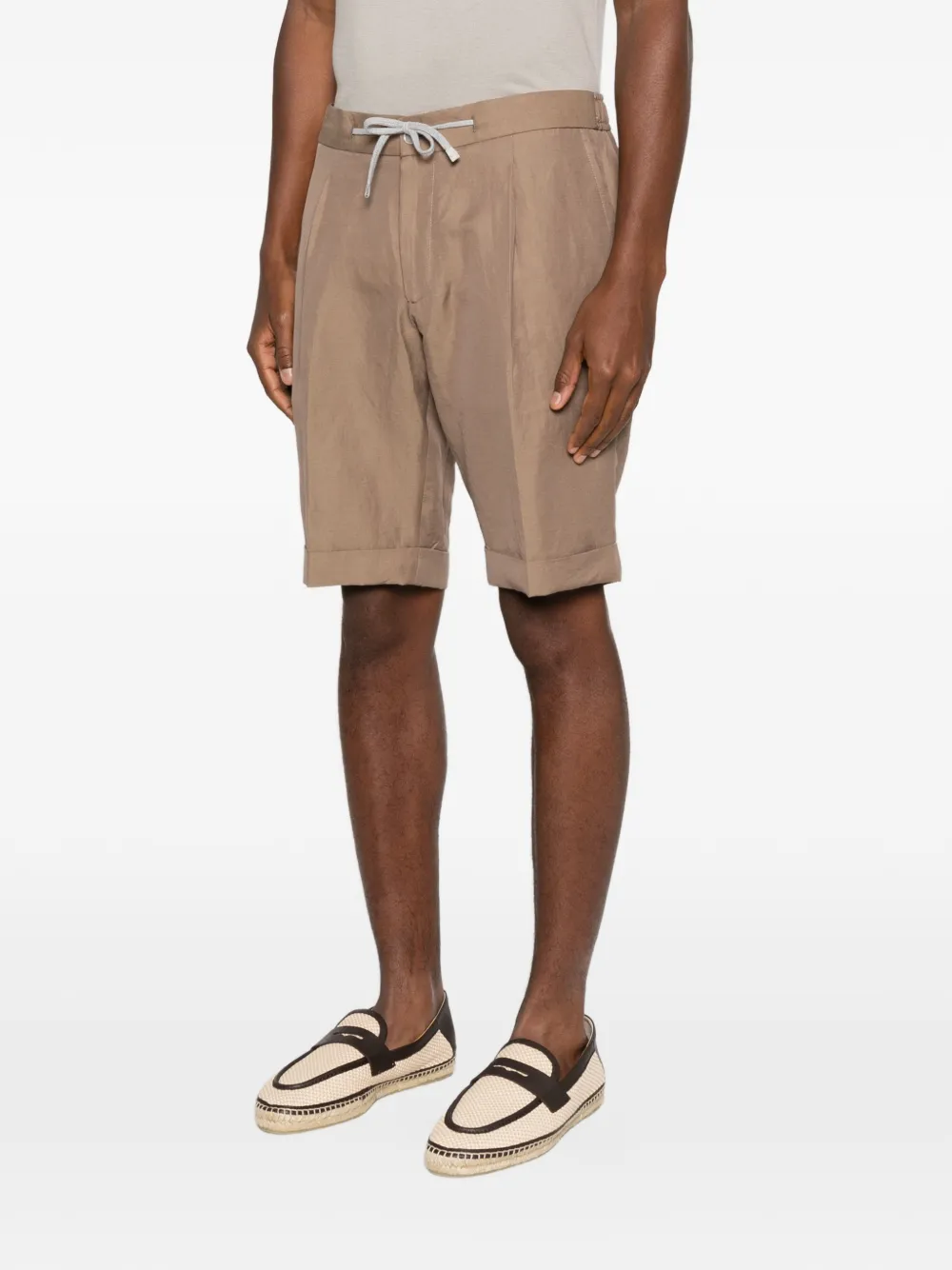 Barba Capri shorts met trekkoord Bruin