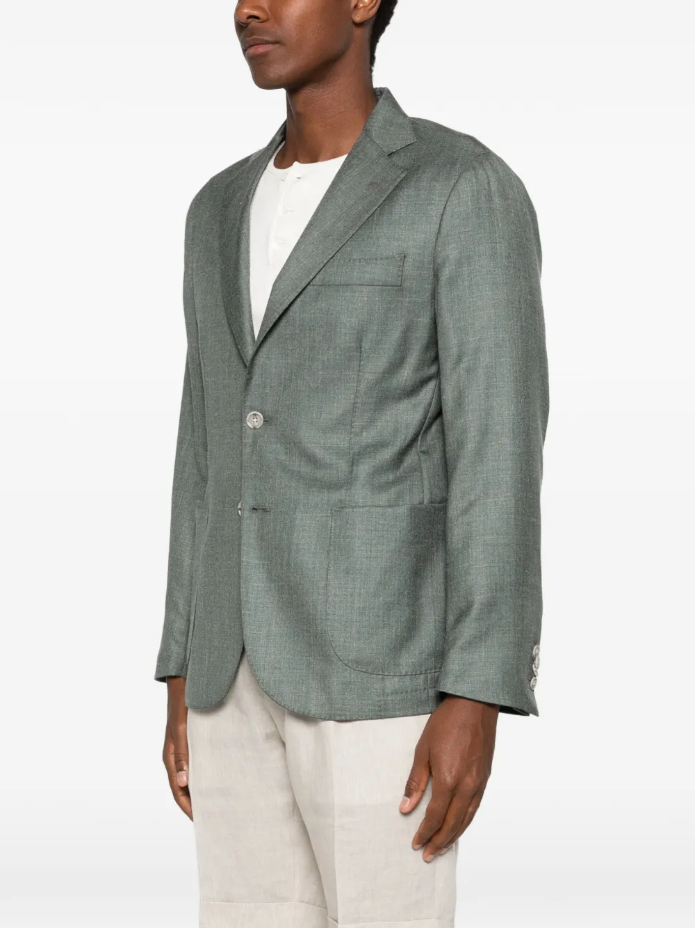 Barba Blazer met enkele rij knopen Groen