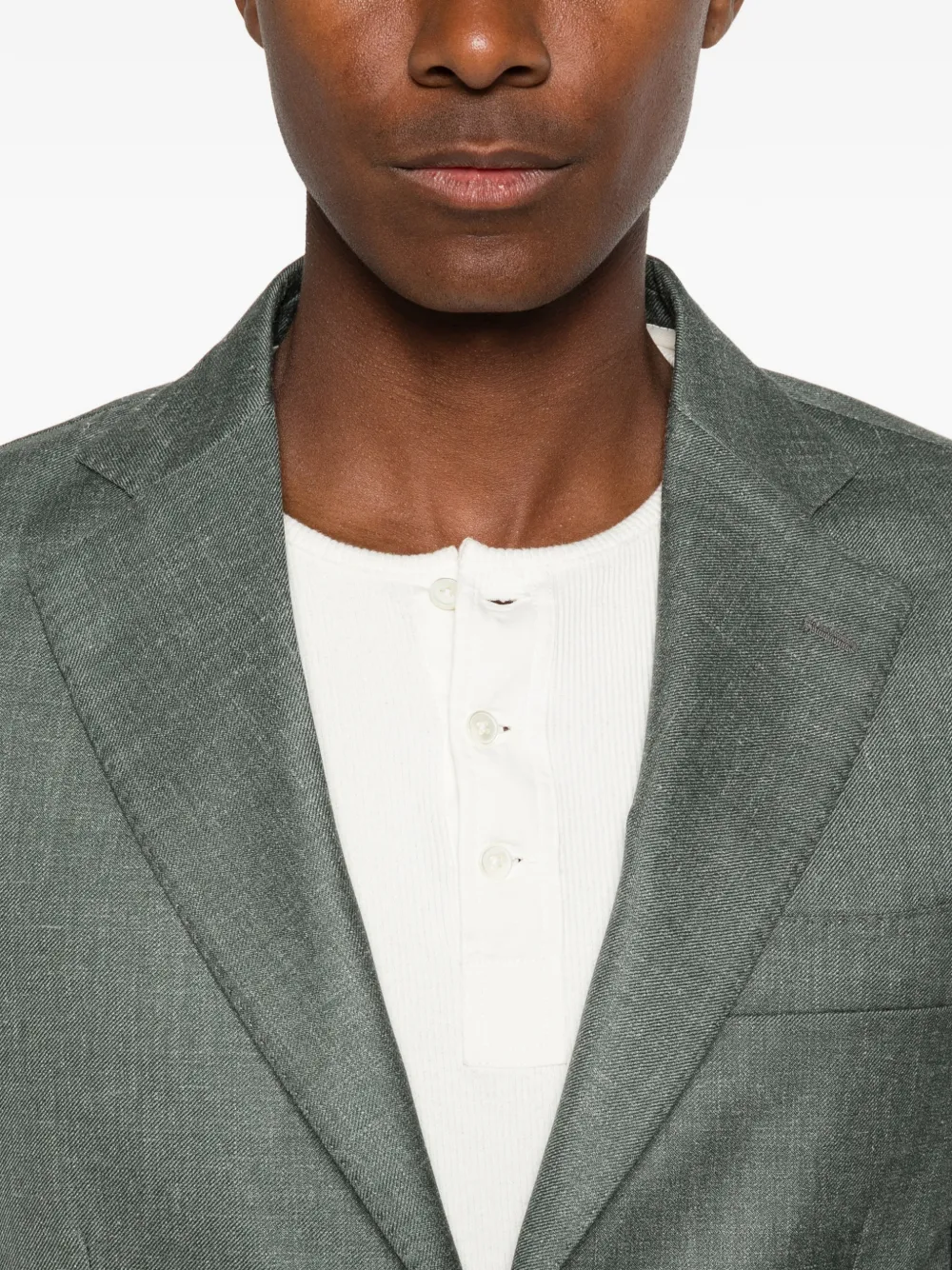 Barba Blazer met enkele rij knopen Groen