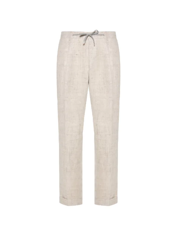 Barba Drawstring-fastening Trousers in Neutrals