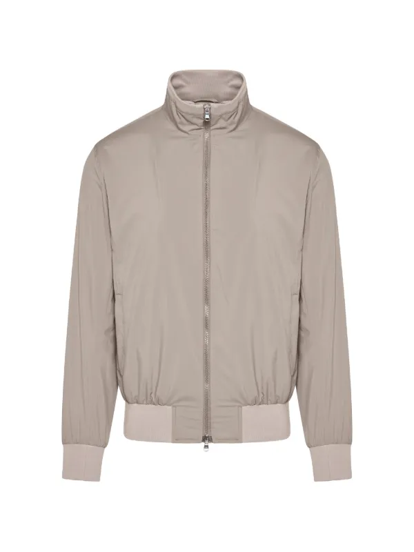Barba Zip Bomber Jacket in Neutrals