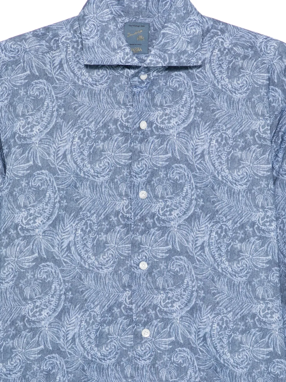 Barba Overhemd met paisley-print Blauw