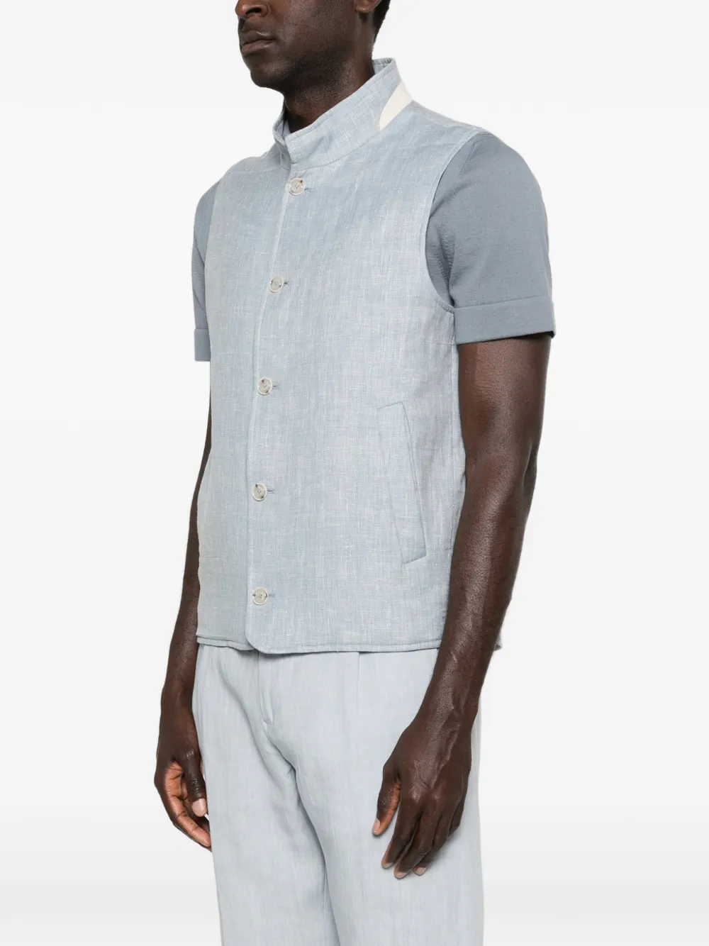 Barba Orion gilet met knopen Blauw