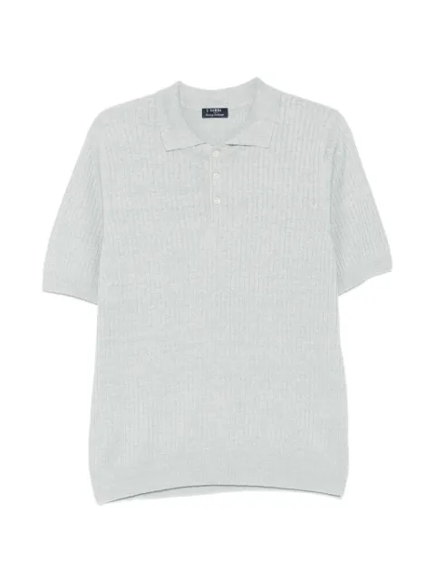 Barba ribbed-knit polo shirt