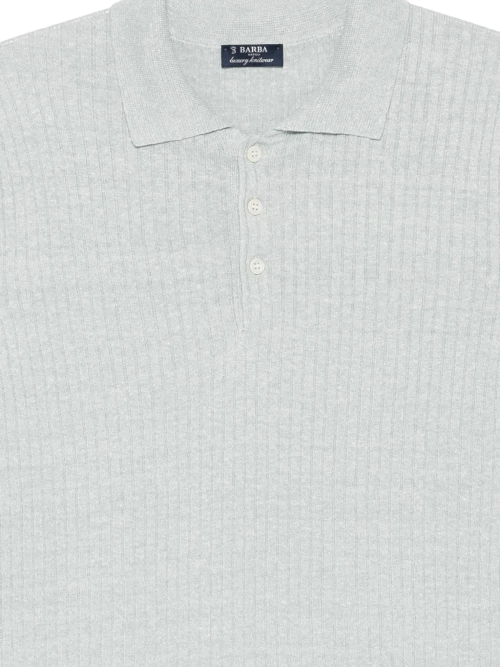 Barba Ribgebreid poloshirt Blauw